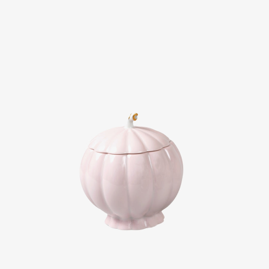 Zuckerdose Melone mit Teilvergoldung